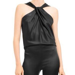Theory Twist Neck Stretch Silk Top